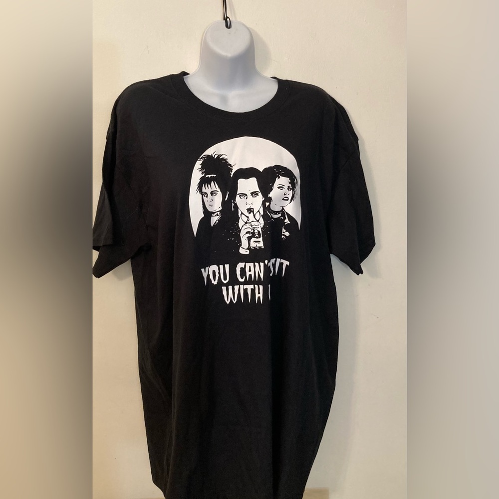 - Halloween “You Can’t Sit With Us,” black & white graphic t-shirt size la…